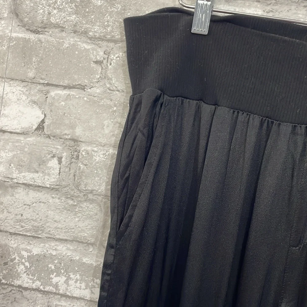 Vici Black Satin Cargo Joggers